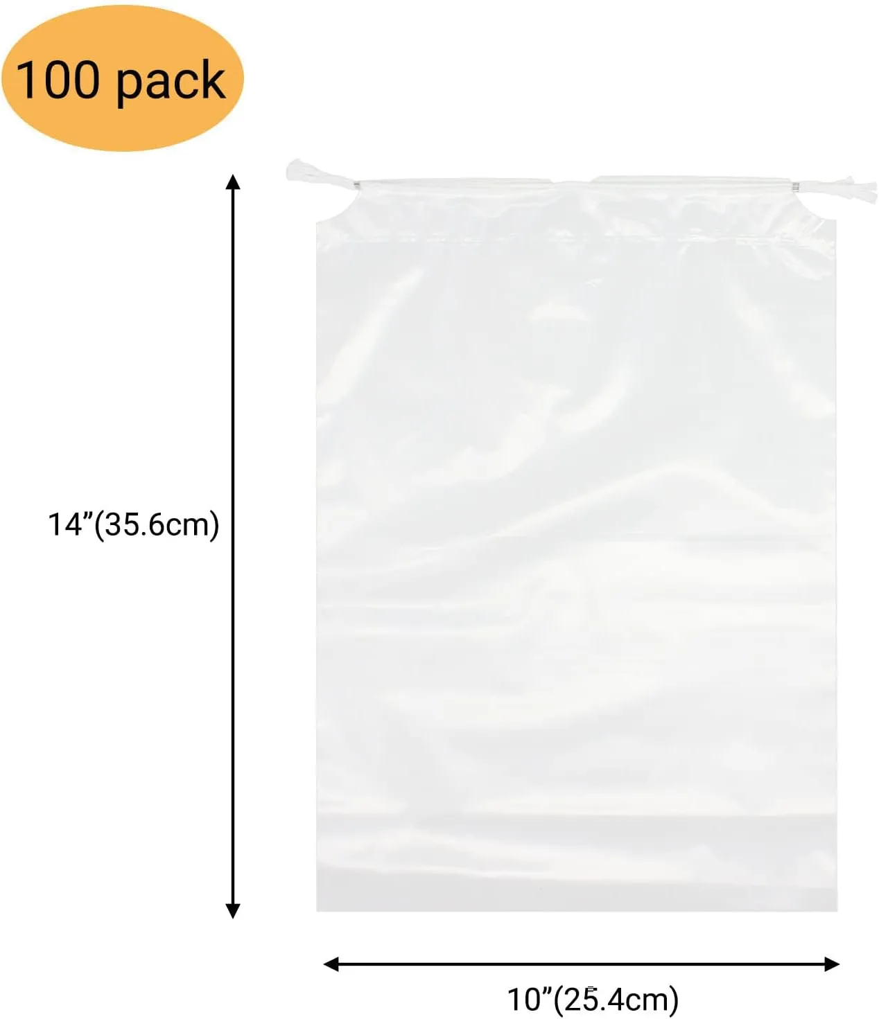 100 Pack 10x14 inch Transparent Shoe Bags for Travel Clear Shoes Storage Organizers Pouch with Cotton Draw Strings Shoe Dust Bags