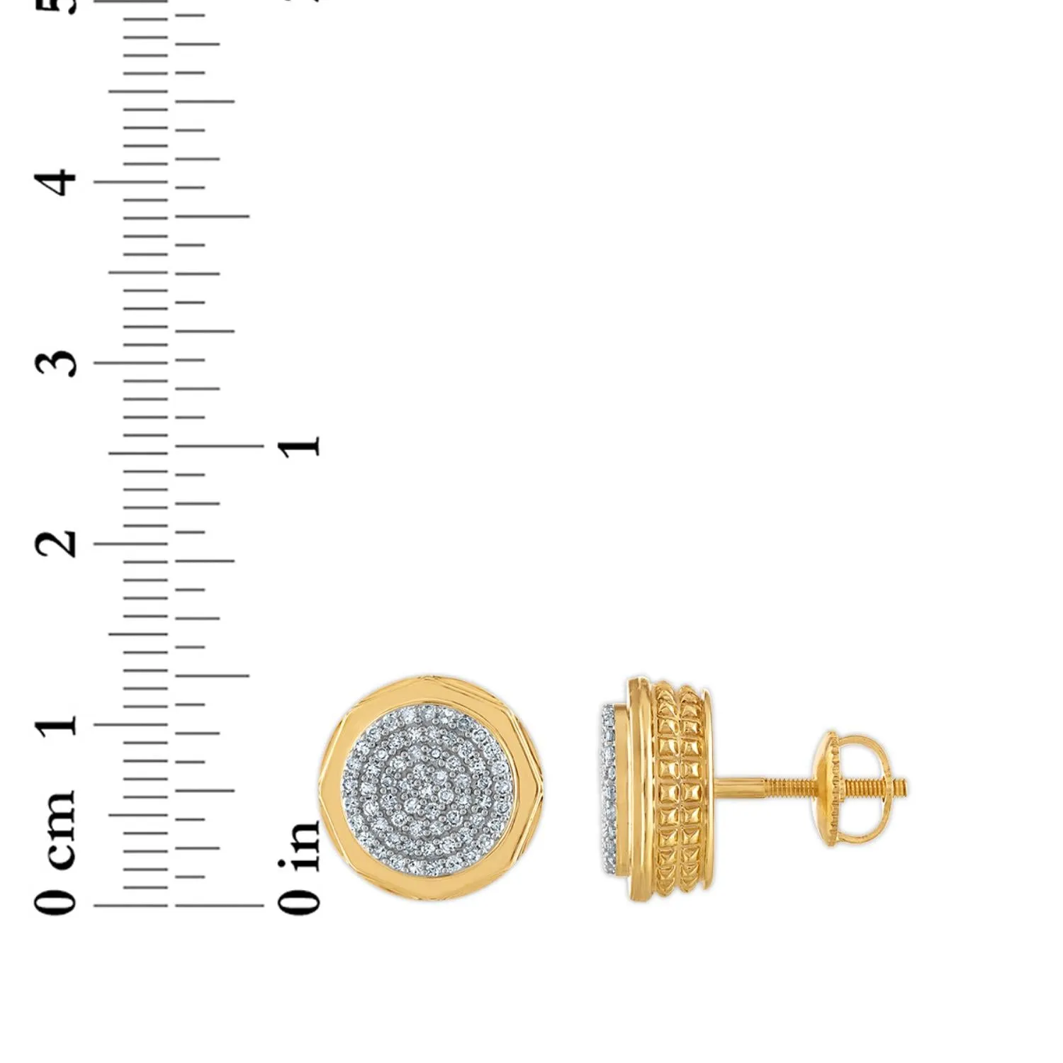 1/2 CTW Diamond Fashion Stud Round Earrings in 10KT Yellow Gold