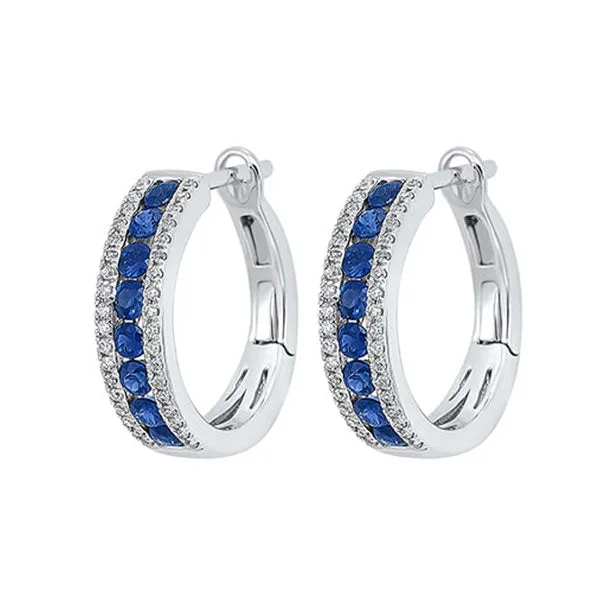 14KT White Gold & Diamond Classic Book 3 Row Fashion Earrings   - 1/5 ctw