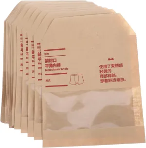 50-pack Kraft Paper Underwear Packaging Bags Sealed Travel Storage Bags for Socks Small Bag for Men's Women's Underwear Pvc Kraft Paper Material