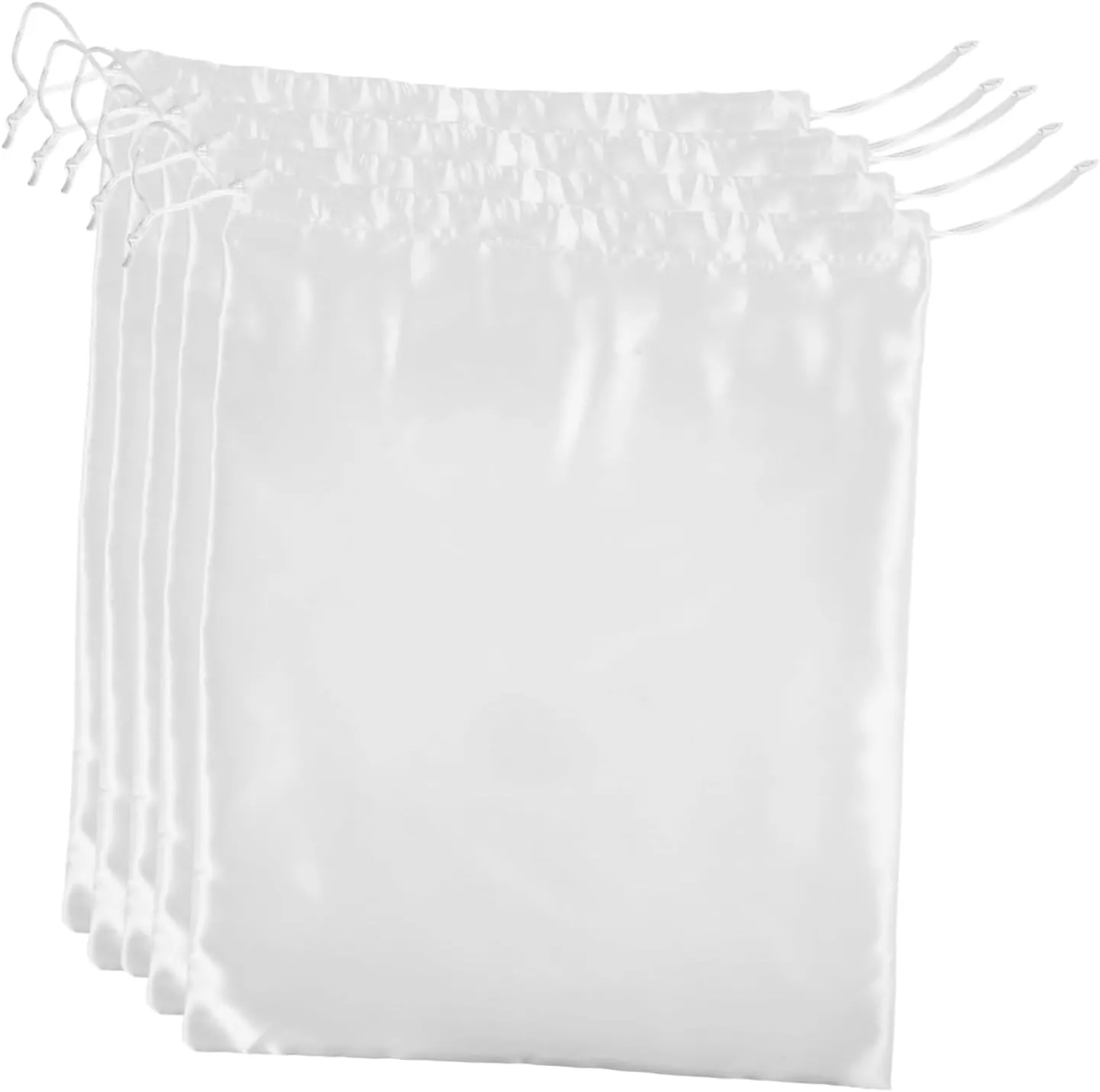 5pcs Extension Bags Silk Purse Bags Drawstring Wig Boot Storage Lingerie Organizer Travel Satin