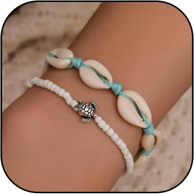 72ore Shell Bracelet Summer Bracelets Beach Bracelets Boho Beaded Bracelet Turtle Bracelet Hawaiian Bracelets Summer Jewelry for Women