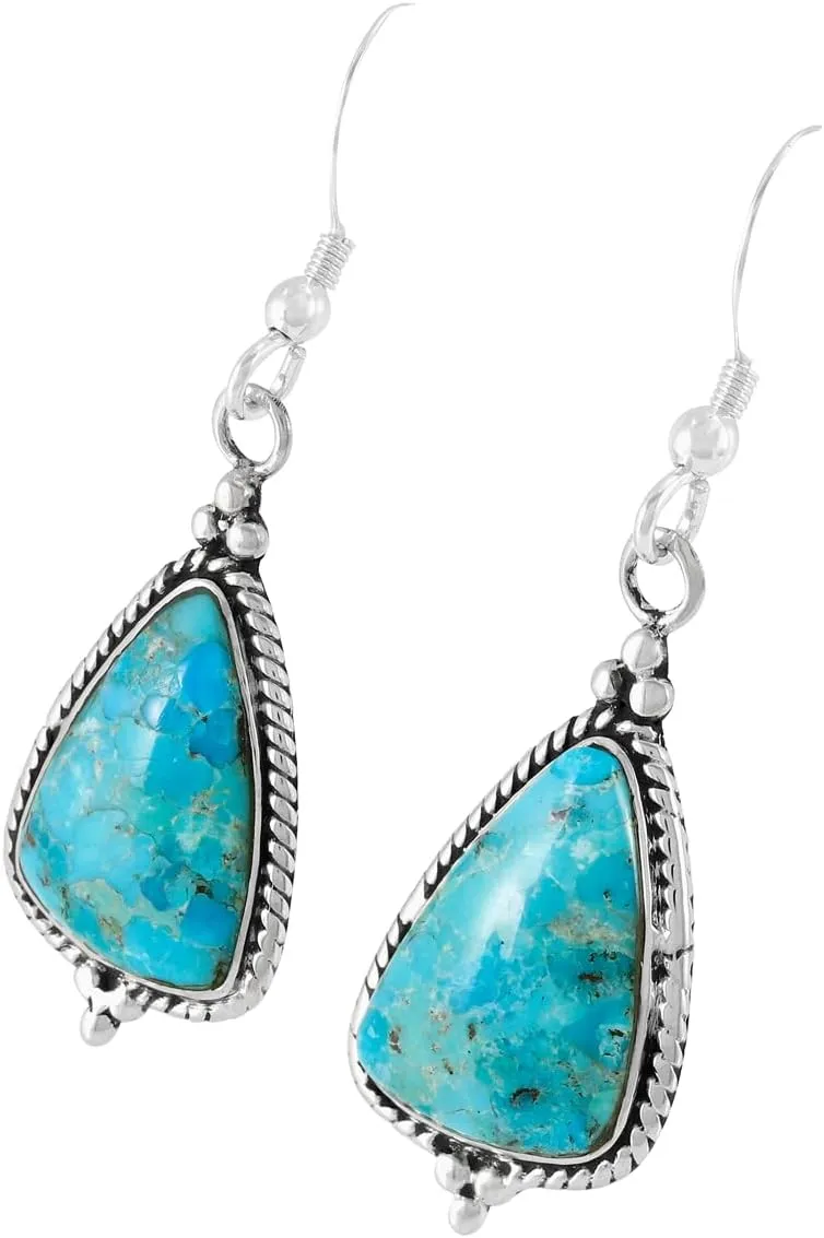 925 Sterling Silver Earrings Genuine Gemstones Drop Dangles