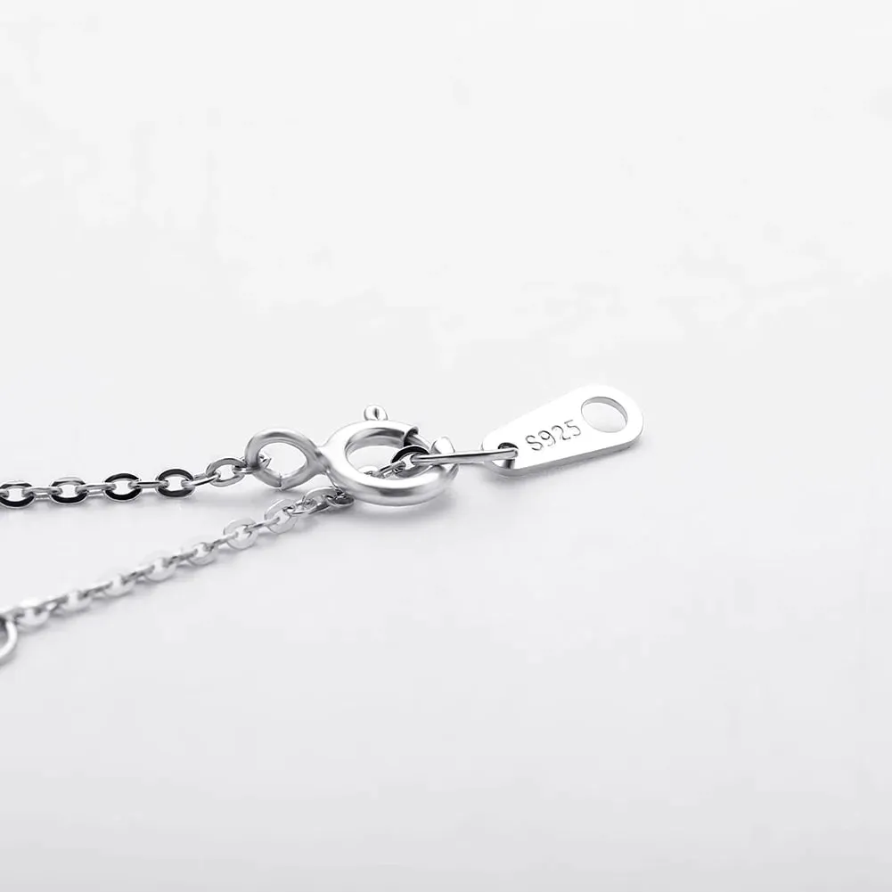 925 Sterling Silver Necklace for Women with Asscher Cut Moissanite Pendant