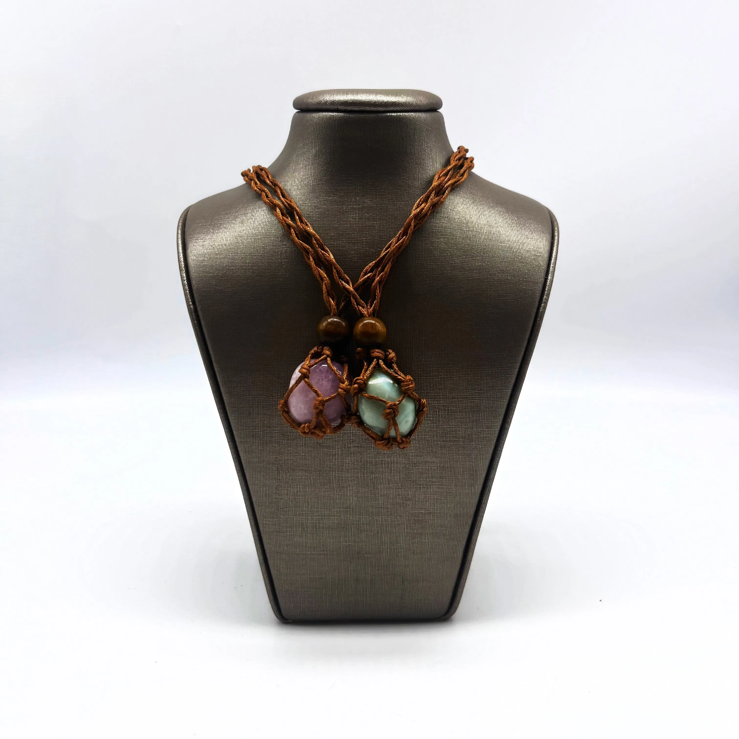 Adjustable Rope Cage Necklaces (Stone not Included)