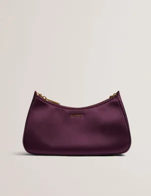Agnise Chain Detail Satin Shoulder Bag Dp-Purple