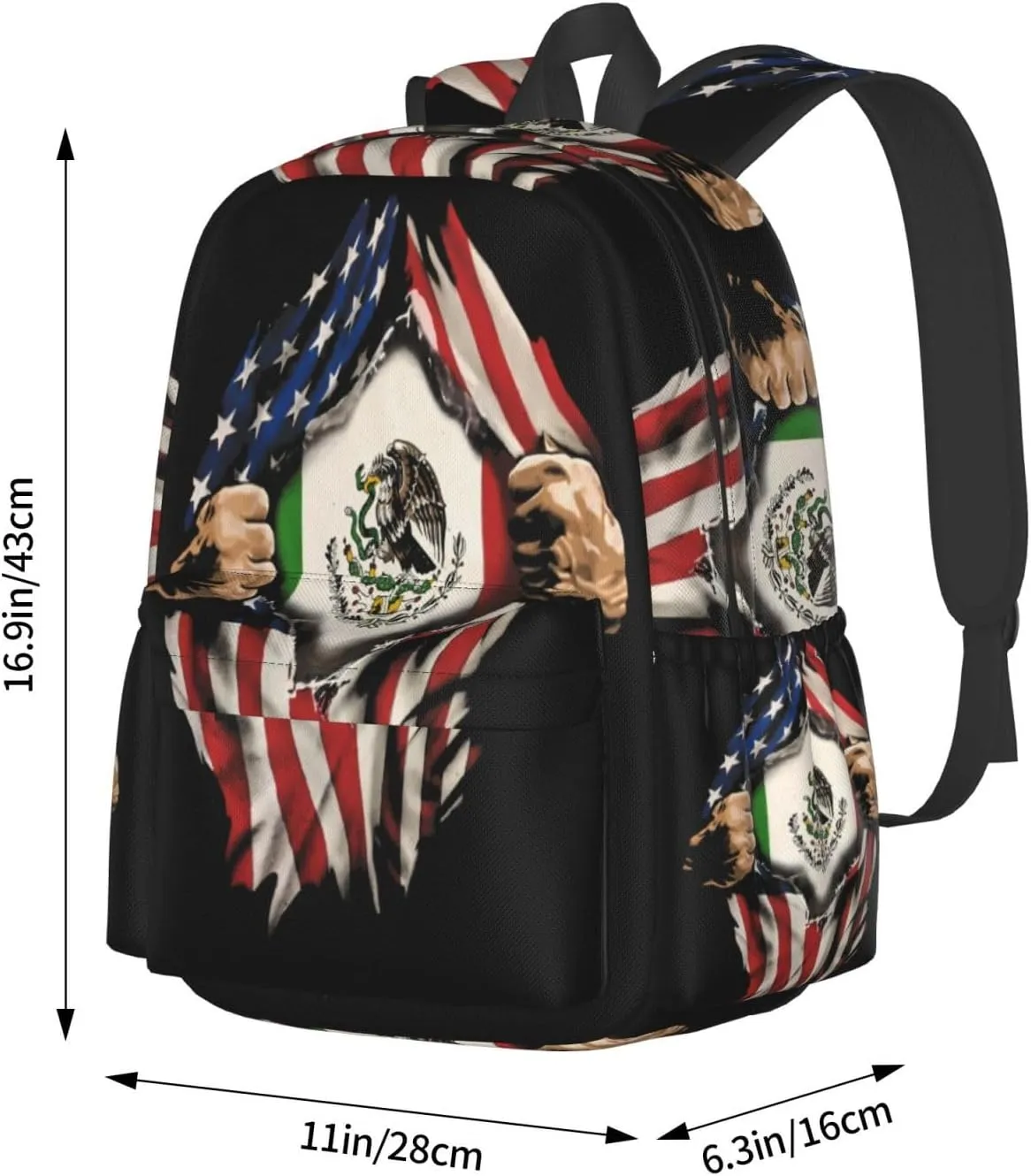 American Grown Mexican Roots Mexico Flag Love Laptop Backpack Work Travel Backpacks Business Rucksack Casual Outdoor Daypack with Adjustable Strap Bags for Sports Office Gym Hiking