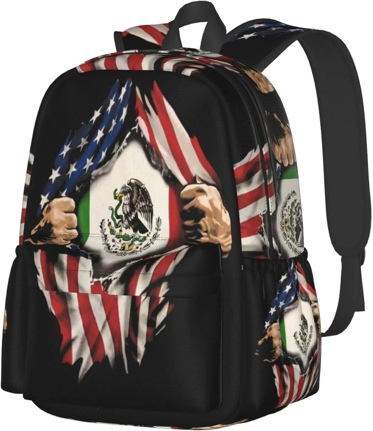 American Grown Mexican Roots Mexico Flag Love Laptop Backpack Work Travel Backpacks Business Rucksack Casual Outdoor Daypack with Adjustable Strap Bags for Sports Office Gym Hiking
