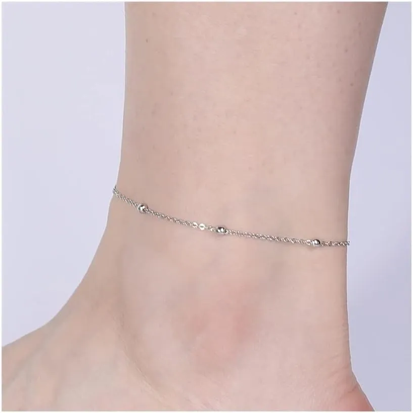 Anklet Leg Ankle Bracelet Beaded Foot Chain Anklet Jewelry Gift for Women Anklet for Women (Metal Color : Hip Hop Chain Gold)