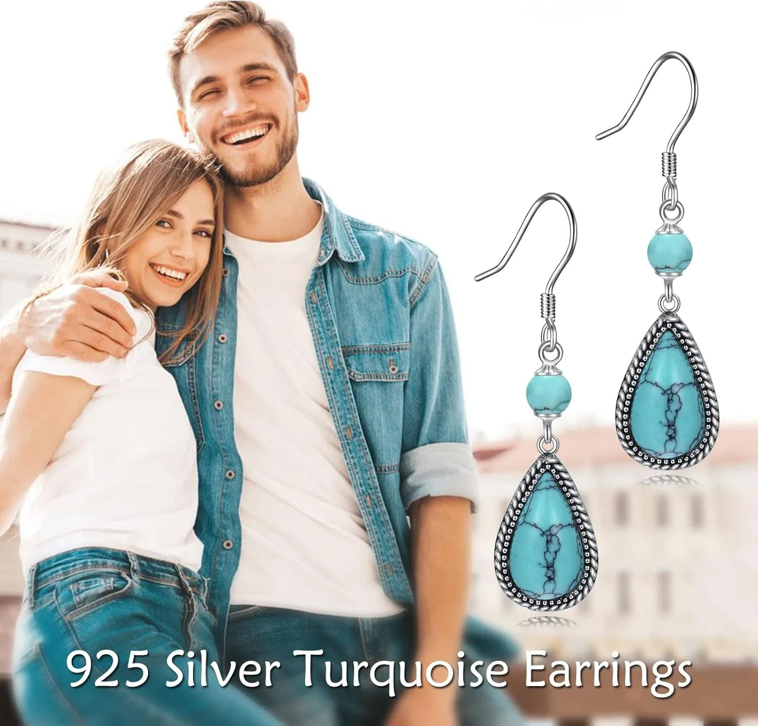 AOBOCO Sterling Silver Turquoise Dragonfly Earrings for Women Dangle Turquoise Animals Earrings Owl Turquoise Leverback Earrings Jewelry Birthday Mothers Day Gifts for Mom