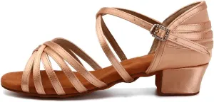 AOQUNFS Girls Latin Dance Shoes Low Heels Tango Salsa Ballroom Practice Dancing Shoes,234-TL