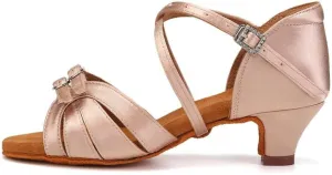AOQUNFS Girls Latin Dance Shoes Low Heels Tango Salsa Ballroom Practice Performance Dancing Shoes,D28