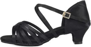 AOQUNFS Girls Latin Dance Shoes Low Heels Tango Salsa Ballroom Practice Performance Dancing Shoes,EM-XGGZS