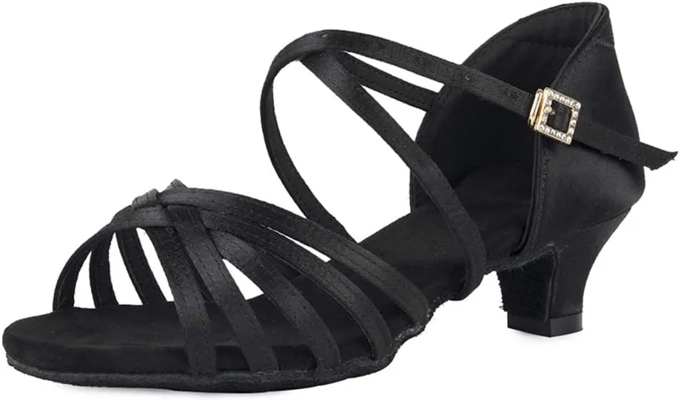 AOQUNFS Girls Latin Dance Shoes Low Heels Tango Salsa Ballroom Practice Performance Dancing Shoes,EM-XGGZS