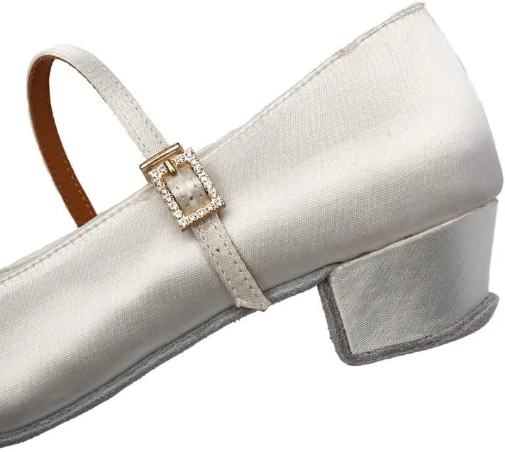 AOQUNFS Girls Latin Dance Shoes Low Heels Tango Salsa Ballroom Practice Performance Dancing Shoes,Model KCETMD