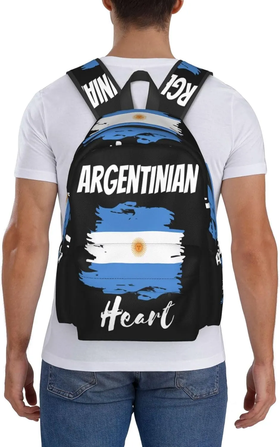 Argentinian Heart Argentinian Flag Laptop Backpack Work Travel Backpacks Business Rucksack Casual Outdoor Daypack with Adjustable Strap Bags for Sports Office Gym Hiking