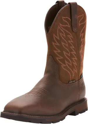 Ariat Mens Groundbreaker Wide Square Toe Waterproof Work Boots  Steel Toe Boot
