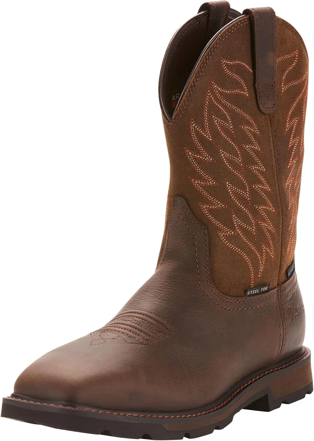 Ariat Mens Groundbreaker Wide Square Toe Waterproof Work Boots  Steel Toe Boot