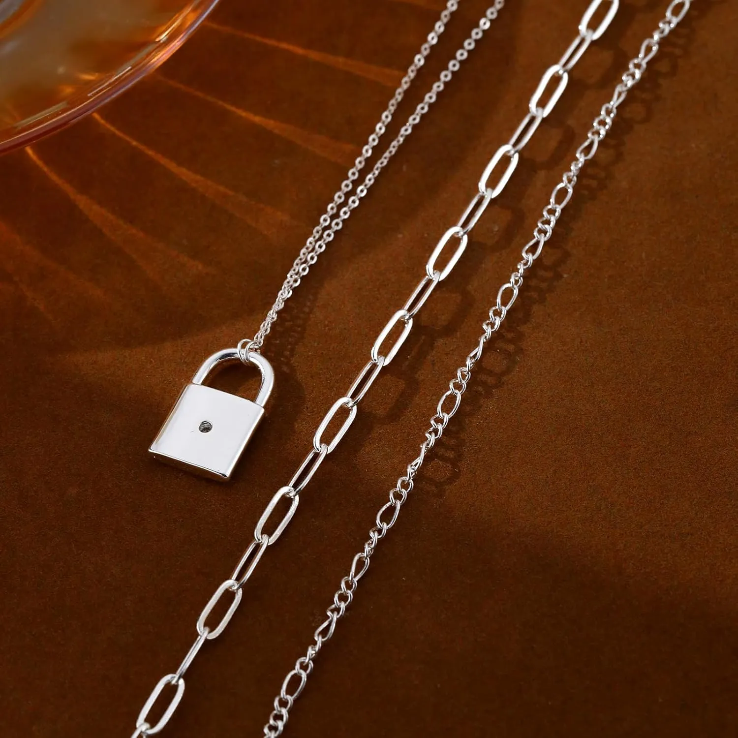 ASCOMY Layered Necklaces for Women Gold Necklace 14K Gold/Silver Plated Pendant Necklace Layered Cross Necklace Paperclip Rope Bead Box Satellite Dot Chain Necklaces Gold Choker Trendy Jewelry Gift