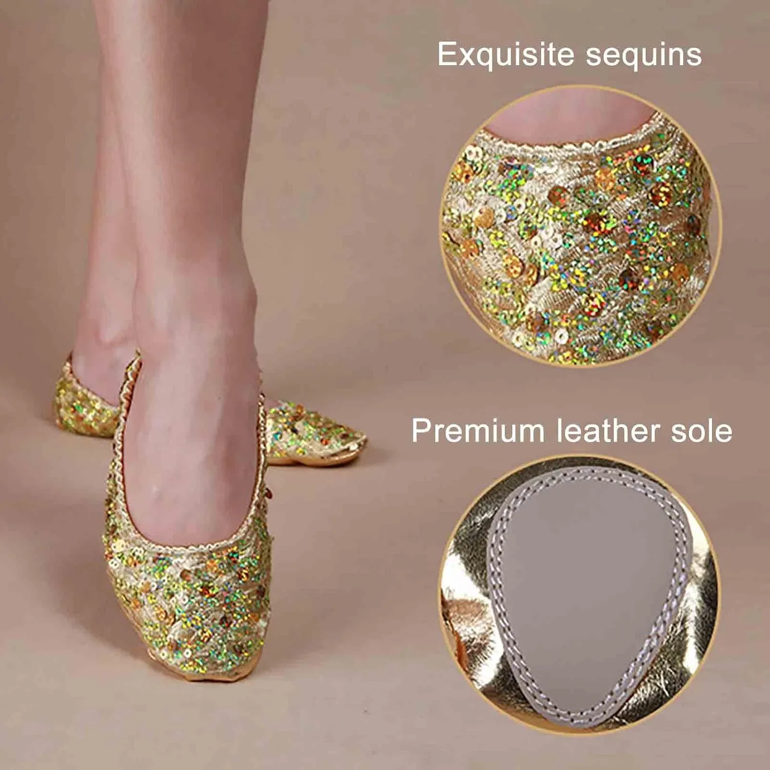 Ballet Belly Slippers Dance Shoes Split-Sole Gymnastics Yoga Shoes Womens Ballroom Dancing Shoes