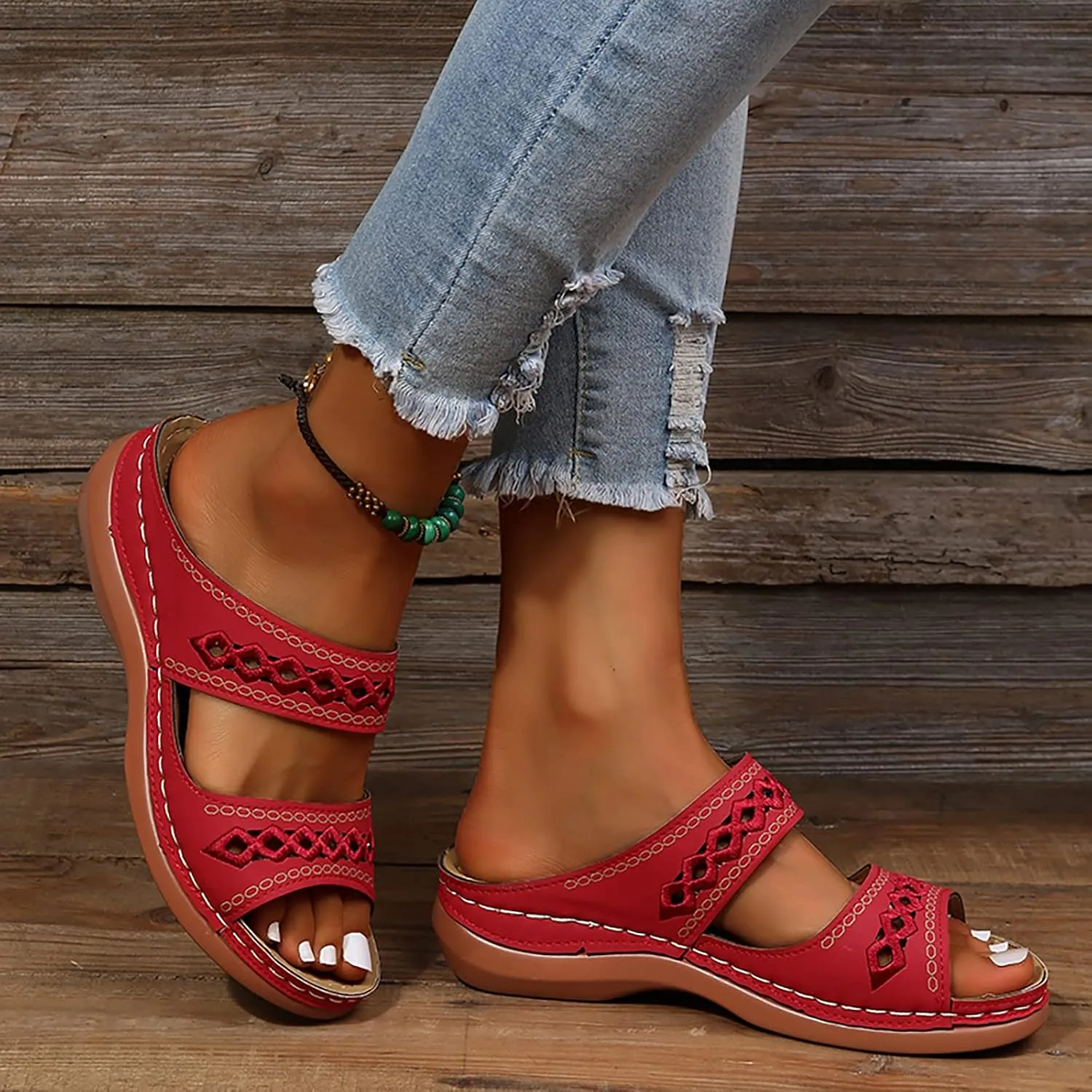 Beach Sandals for Woman Women Summer Beach Casual Thong Sandals Wide Sandal for Women Wide Width Strap Sandal
