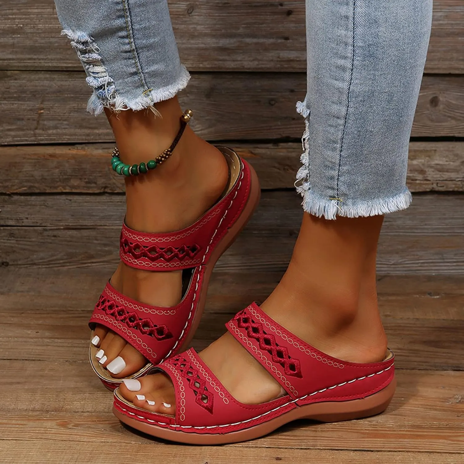 Beach Sandals for Woman Women Summer Beach Casual Thong Sandals Wide Sandal for Women Wide Width Strap Sandal