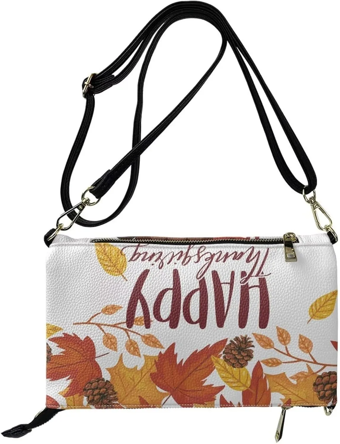 Binienty Novelty Graphic Crossbody Bags for Women Zipper Pocket Envelope Clutch Bag Purses with Adjustable Strap
