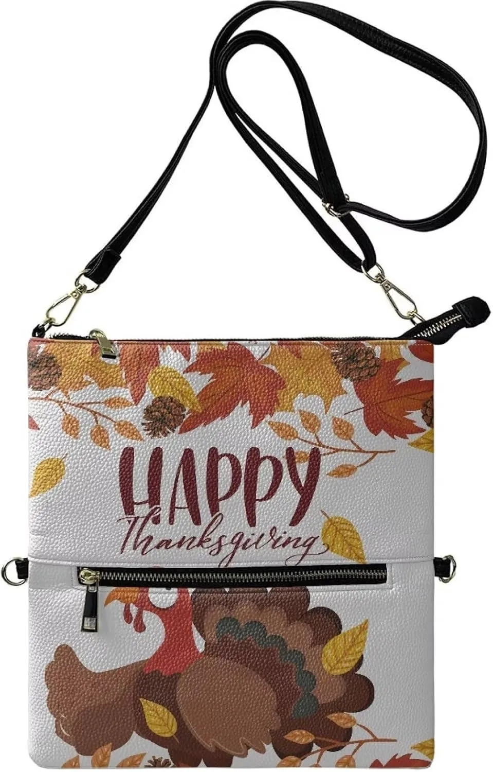 Binienty Novelty Graphic Crossbody Bags for Women Zipper Pocket Envelope Clutch Bag Purses with Adjustable Strap