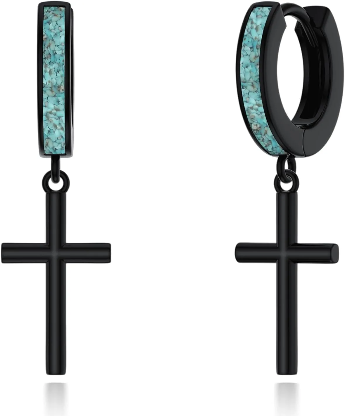 Black Butterfly/Skull/Cross/Star of David/Sword/Lightning Bolt/Feather Earrings Hoops 925 Sterling Silver Turquoise Huggie Drop Earrings Jewelry for Women Men