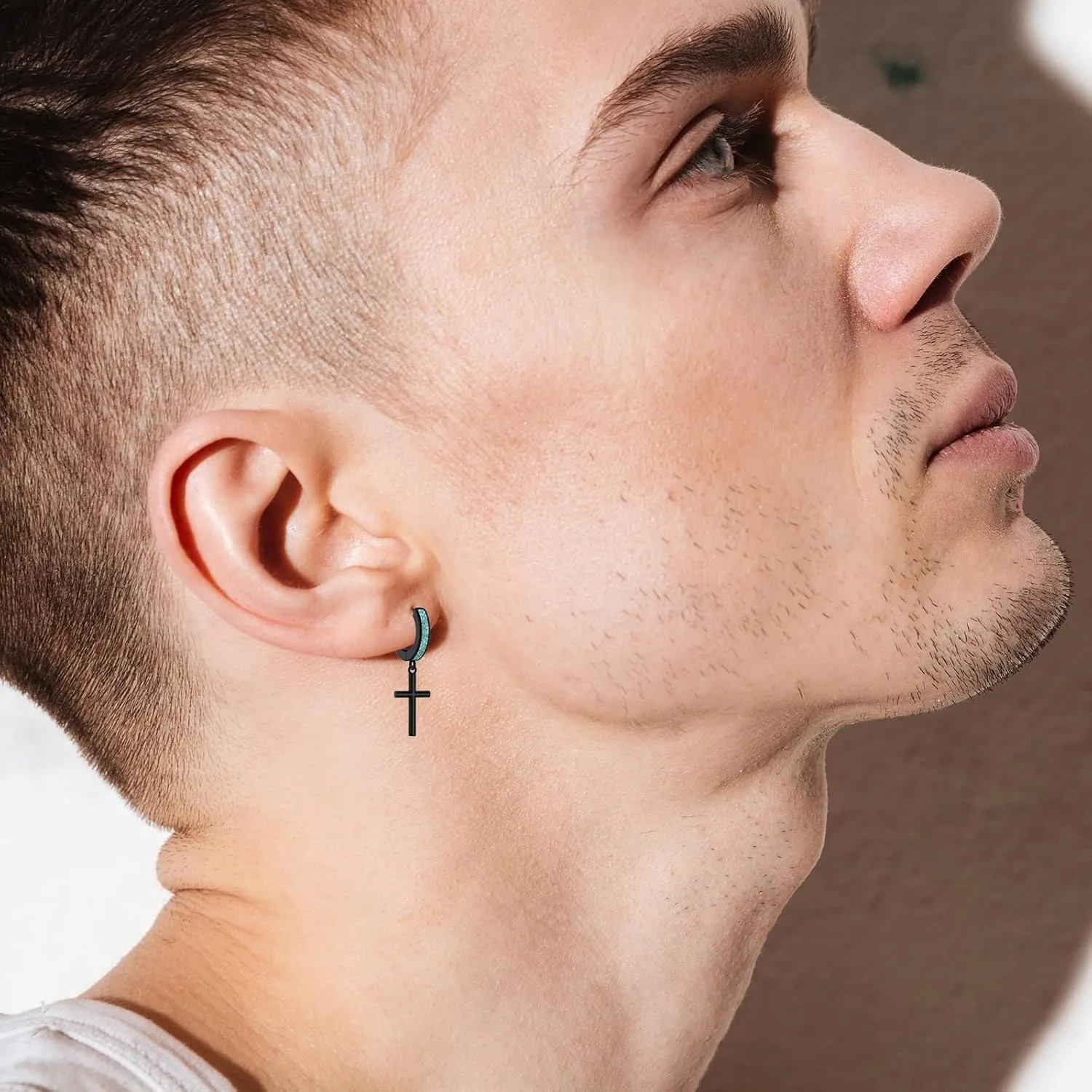 Black Butterfly/Skull/Cross/Star of David/Sword/Lightning Bolt/Feather Earrings Hoops 925 Sterling Silver Turquoise Huggie Drop Earrings Jewelry for Women Men
