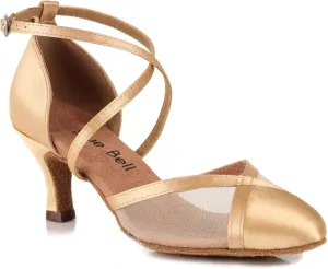 Blue Bell Shoes Handmade Women's Ballroom Salsa Competition Dance Shoes Stephanie 2.5" Heel - Flesh Satin