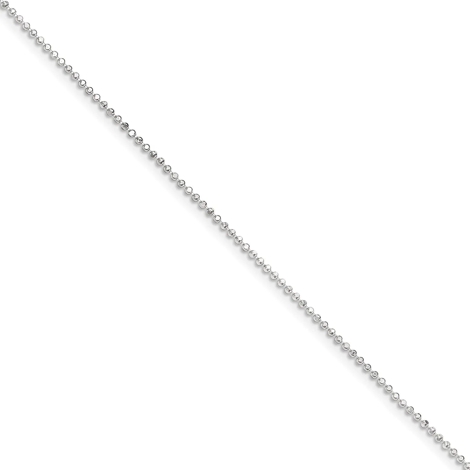 Bonyak Jewelry Sterling Silver 1.05mm Square Fancy Beaded Chain Anklet Handcrafted