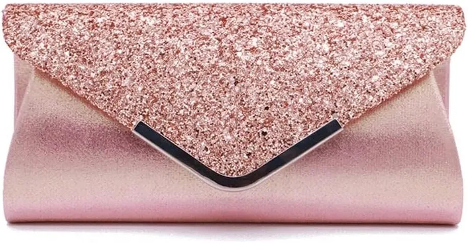 Bridal Wedding Purse Sparkly Shoulder Crossbody Women Envelope Clutch Sequins Evening Shiny Handbag