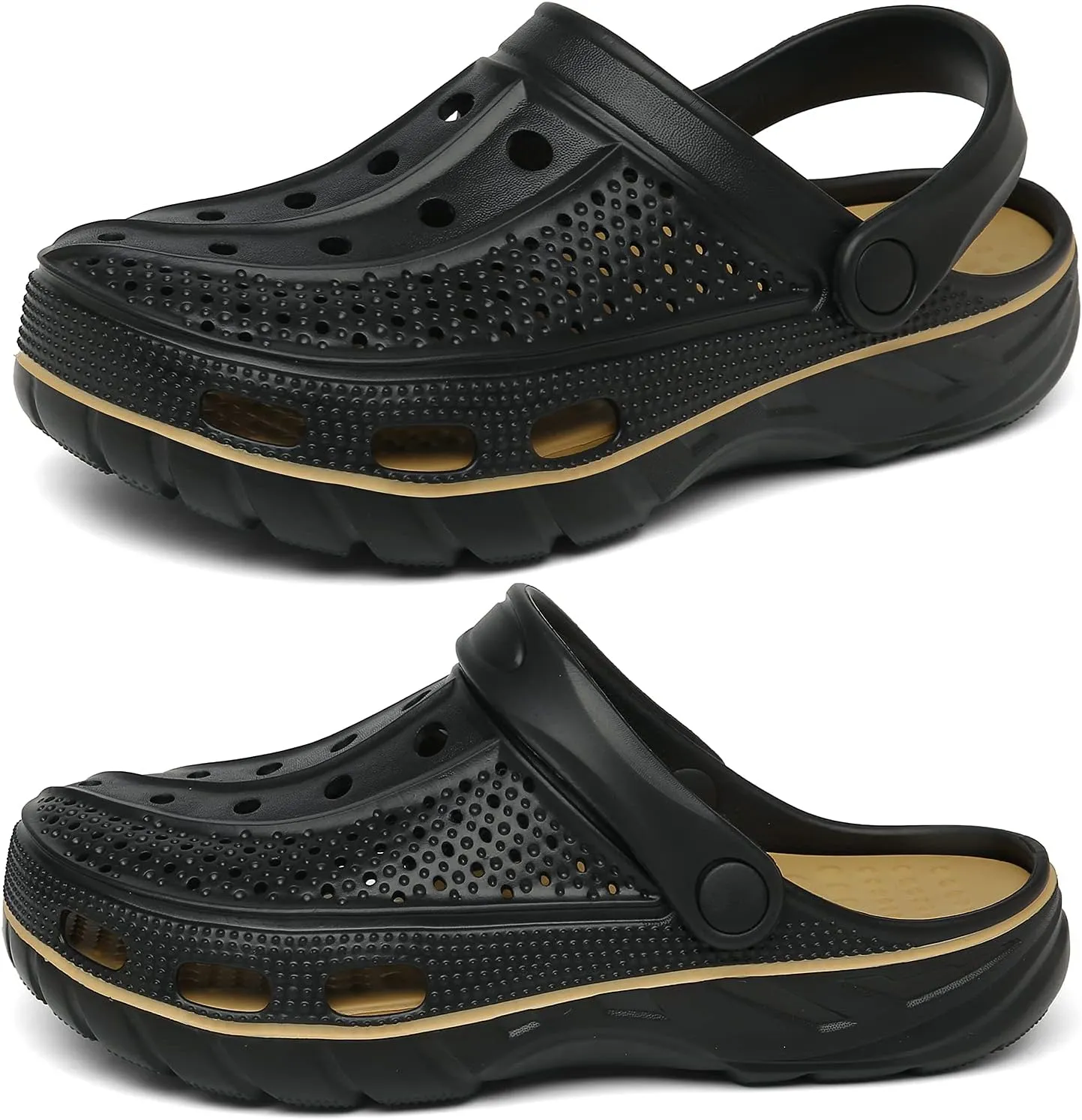 ChayChax Men's and Women's Arch Support Clogs Garden Shoes Slip-on Outdoor Beach Slippers with Removable Cushion Footbed