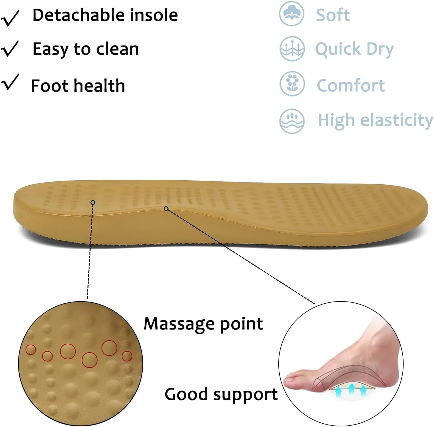 ChayChax Men's and Women's Arch Support Clogs Garden Shoes Slip-on Outdoor Beach Slippers with Removable Cushion Footbed