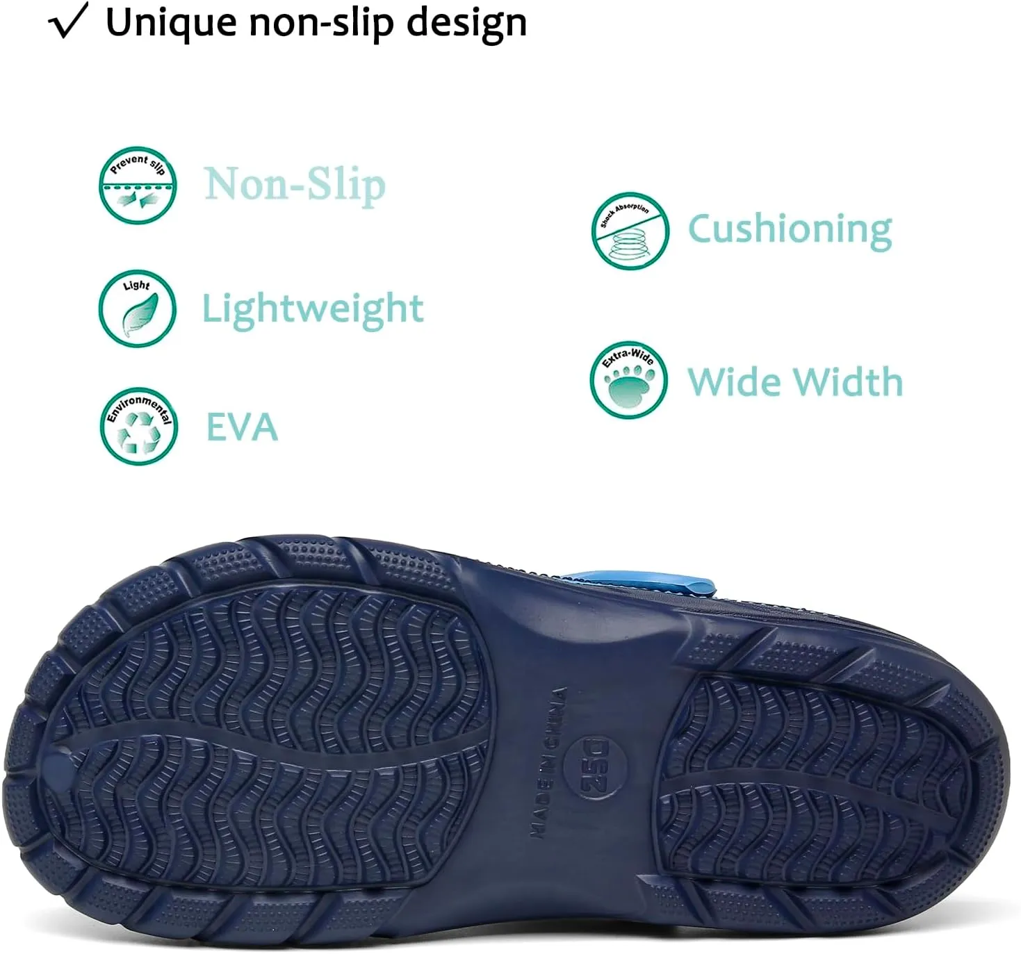 ChayChax Men's and Women's Arch Support Clogs Garden Shoes Slip-on Outdoor Beach Slippers with Removable Cushion Footbed