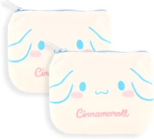 Cinnamon-roll Soft Pouch 2 Pack - Small Zipper Makeup Bags for Purses, Cosmetics, Stationery, Durable Fabric Secure Closure, Versatile Storage for Travel Essentials, Small Items, Cosmetic Bag Pouch