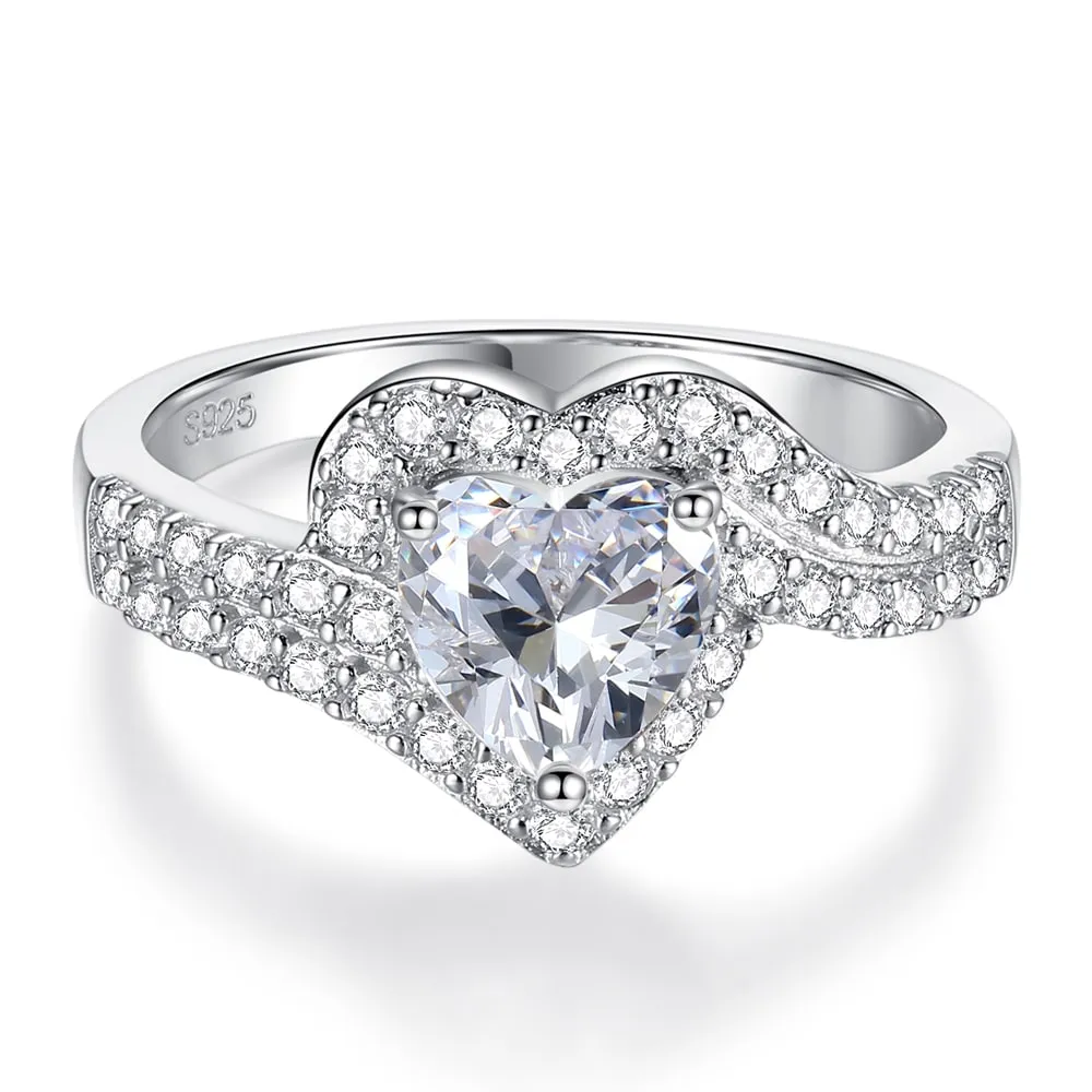 Classic Heart Zircon Rings Jewelry