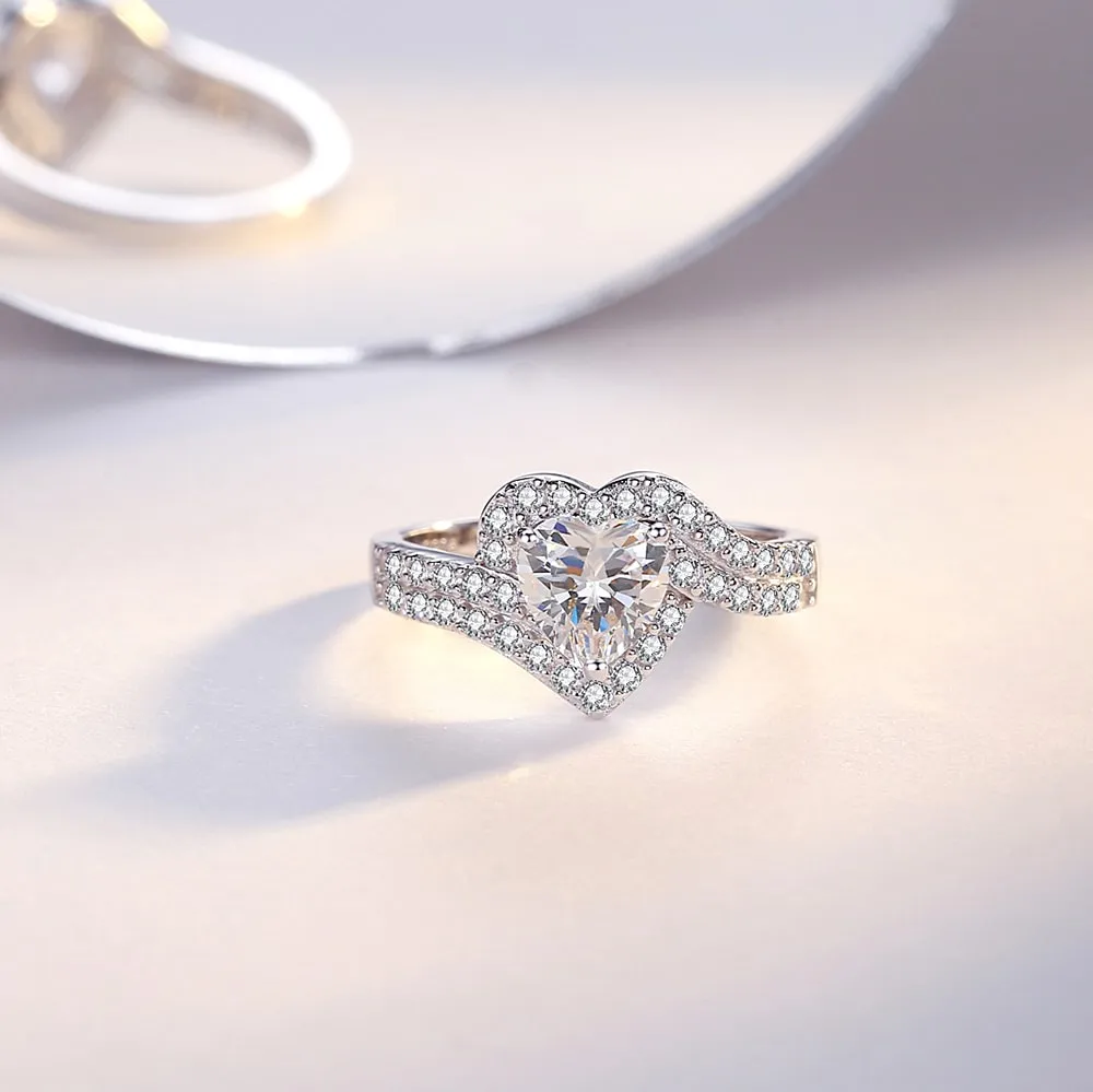 Classic Heart Zircon Rings Jewelry