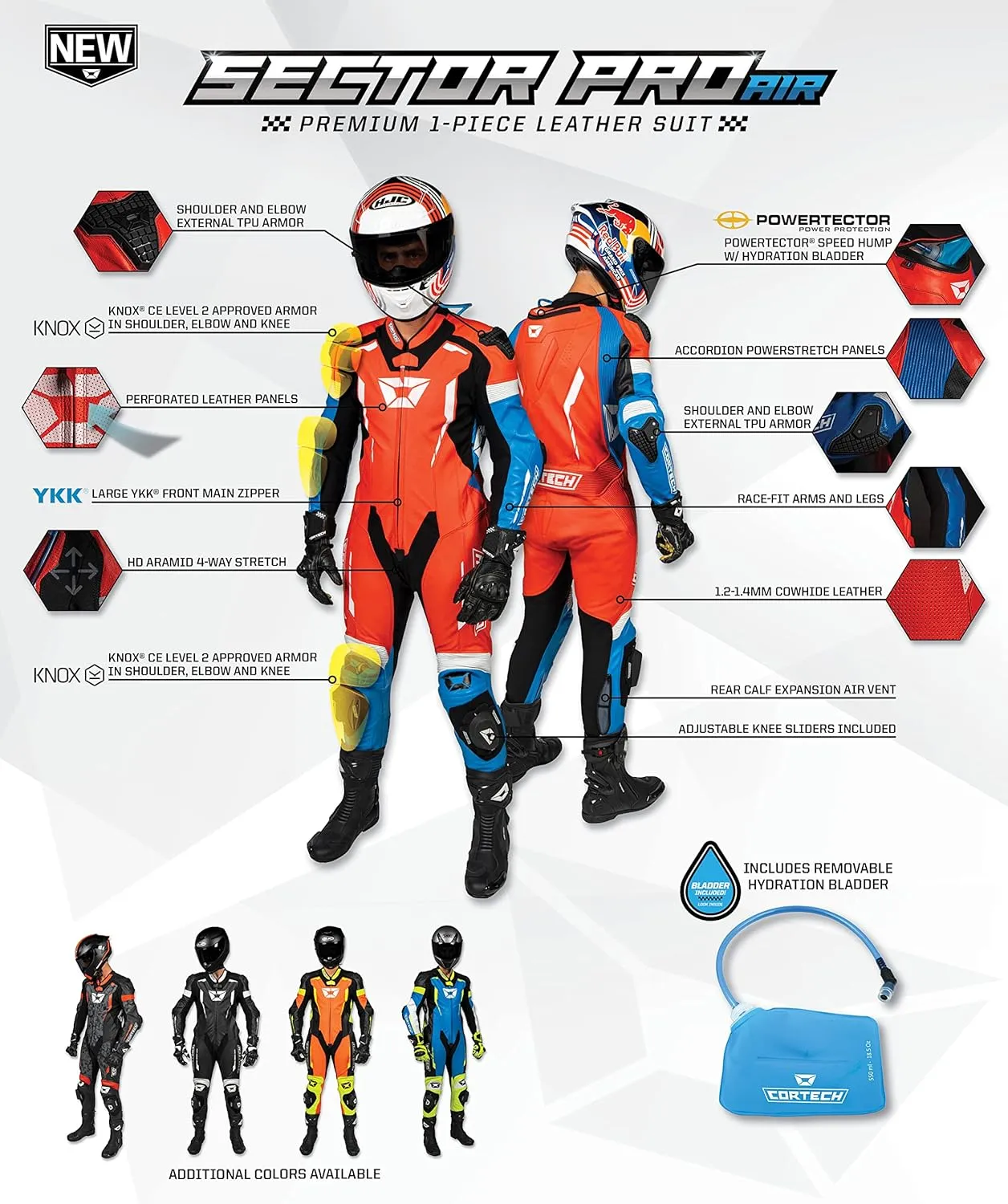 cortech Sector Pro Air 1-Piece Leather Motorcycle Racing Suit