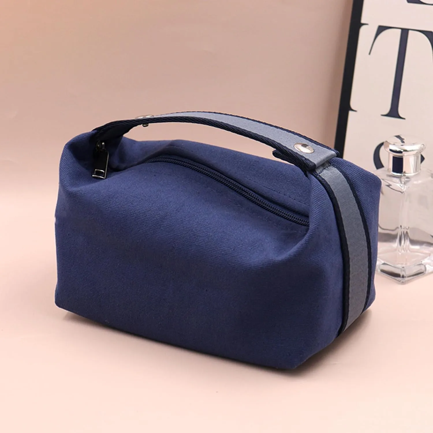 Cosmetic Bags for Women, Large Capacity Travel Cosmetic Bag, Large Capacity Cosmetic Bags for Women Open Flat Makeup Case Organizer Bag for Accessories, Shampoo, Full Sized Toiletries (Blue)