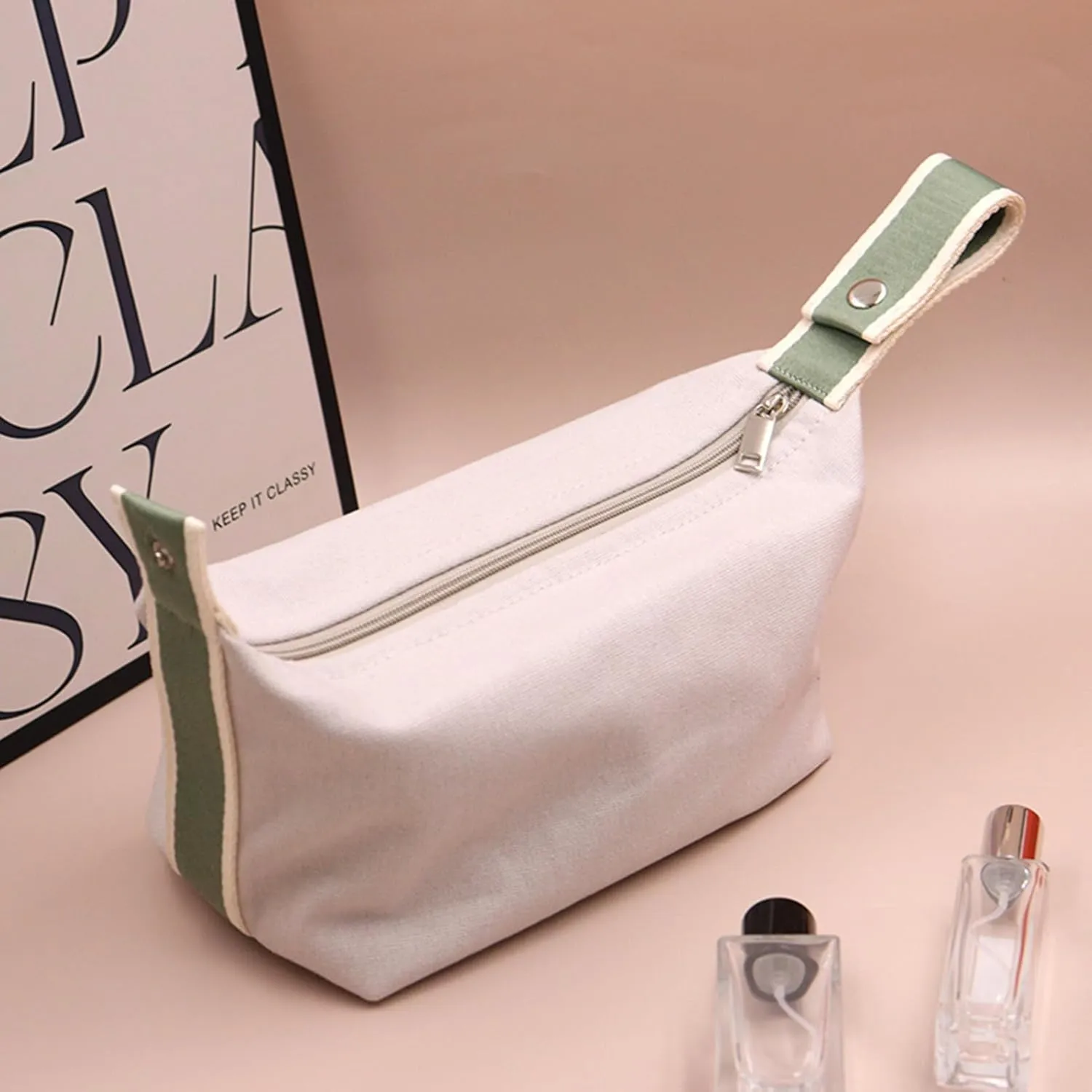 Cosmetic Bags for Women, Large Capacity Travel Cosmetic Bag, Large Capacity Cosmetic Bags for Women Open Flat Makeup Case Organizer Bag for Accessories, Shampoo, Full Sized Toiletries (Grey)
