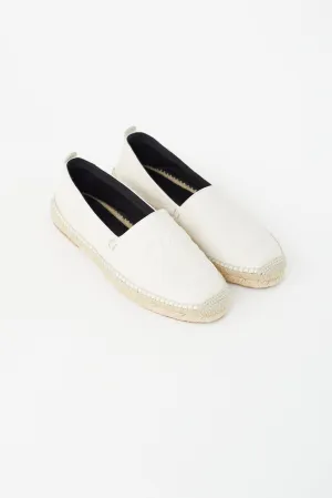 Cream Anagram Leather Espadrille