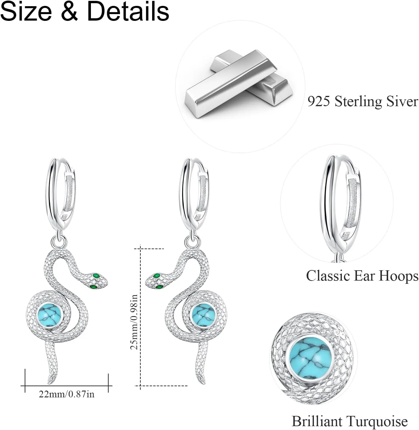 Cuoka Animal Earrings 925 Sterling Silver Cute Animal Hoop Huggie Earrings,Hypoallergenic Animal Jewelry Birthday Graduation Gifts for Women Girls