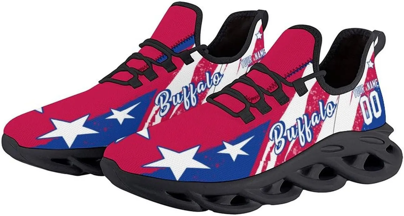 Custom Men's Sneakers Football Name & Number Breathable Fan Gift for Men Women Athletic Gym Slip-on Shoes Personalized