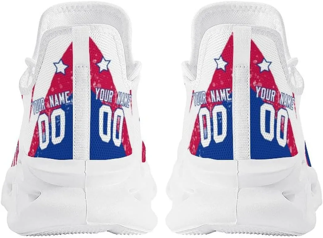 Custom Men's Sneakers Football Name & Number Breathable Fan Gift for Men Women Athletic Gym Slip-on Shoes Personalized
