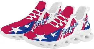 Custom Men's Sneakers Football Name & Number Breathable Fan Gift for Men Women Athletic Gym Slip-on Shoes Personalized