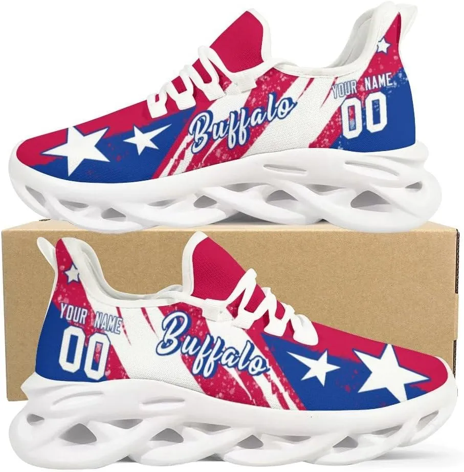 Custom Men's Sneakers Football Name & Number Breathable Fan Gift for Men Women Athletic Gym Slip-on Shoes Personalized