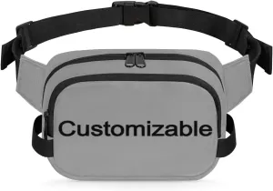 Customizable Waist Pack Bag, Hip Bum Bag with Adjustable Strap for Outdoors, Perfect for Traveling, Hiking, Running