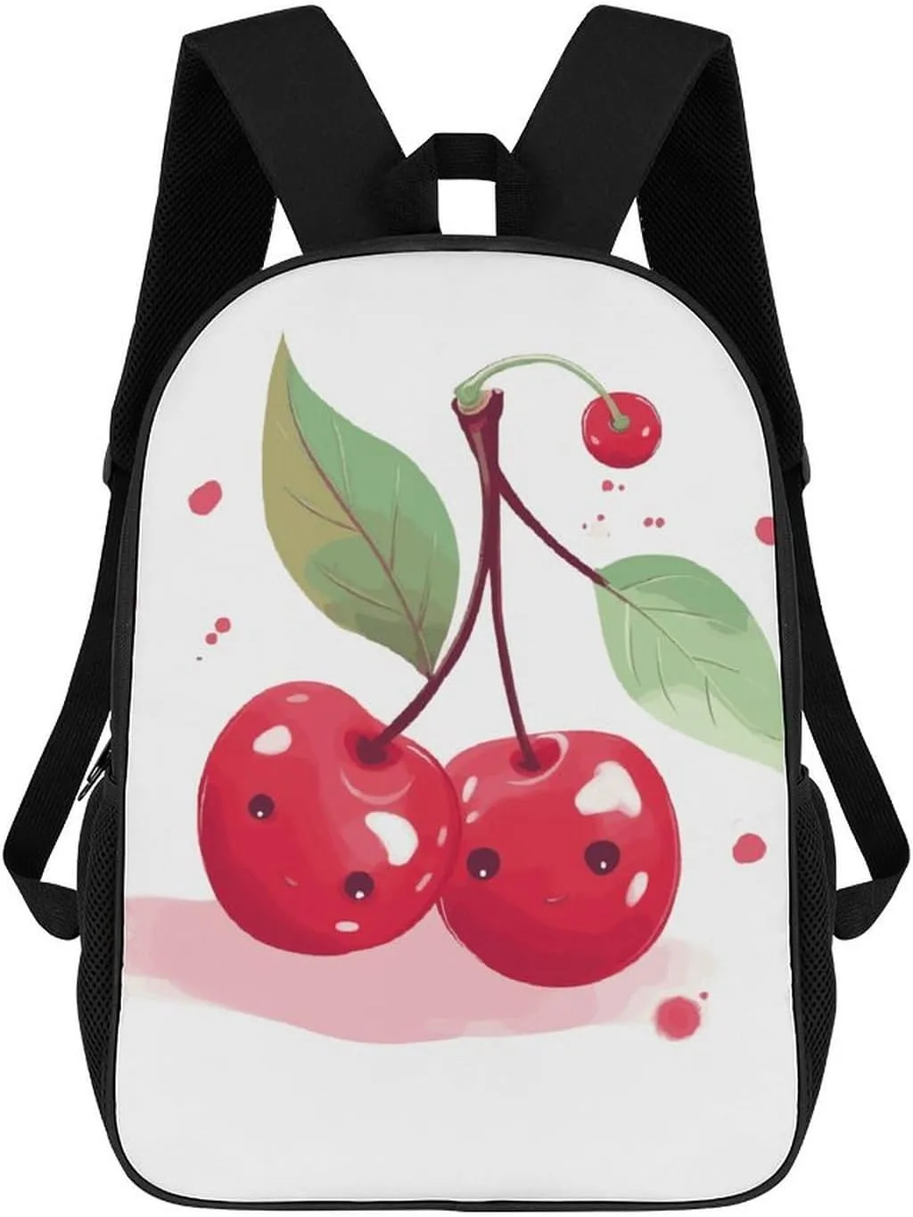 Cute Cherry Business Laptop Backpack for Women Men 17 Inch Carry on Backpack Waterproof Black Bookbag Fashion Lightweight Backpacks for Travel Hiking Camping Casual Daypack Backpacks